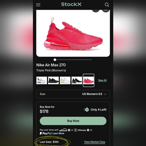 *NEAR NEW* Nike Airmax Air Max 270 Sz 8.5 Vibrant Neon Bright Hyper Triple Pink - Picture 12 of 12